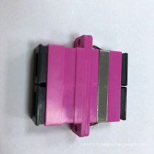 Sc Adaptateur Fibre Optique Duplex avec boîtier Magenta